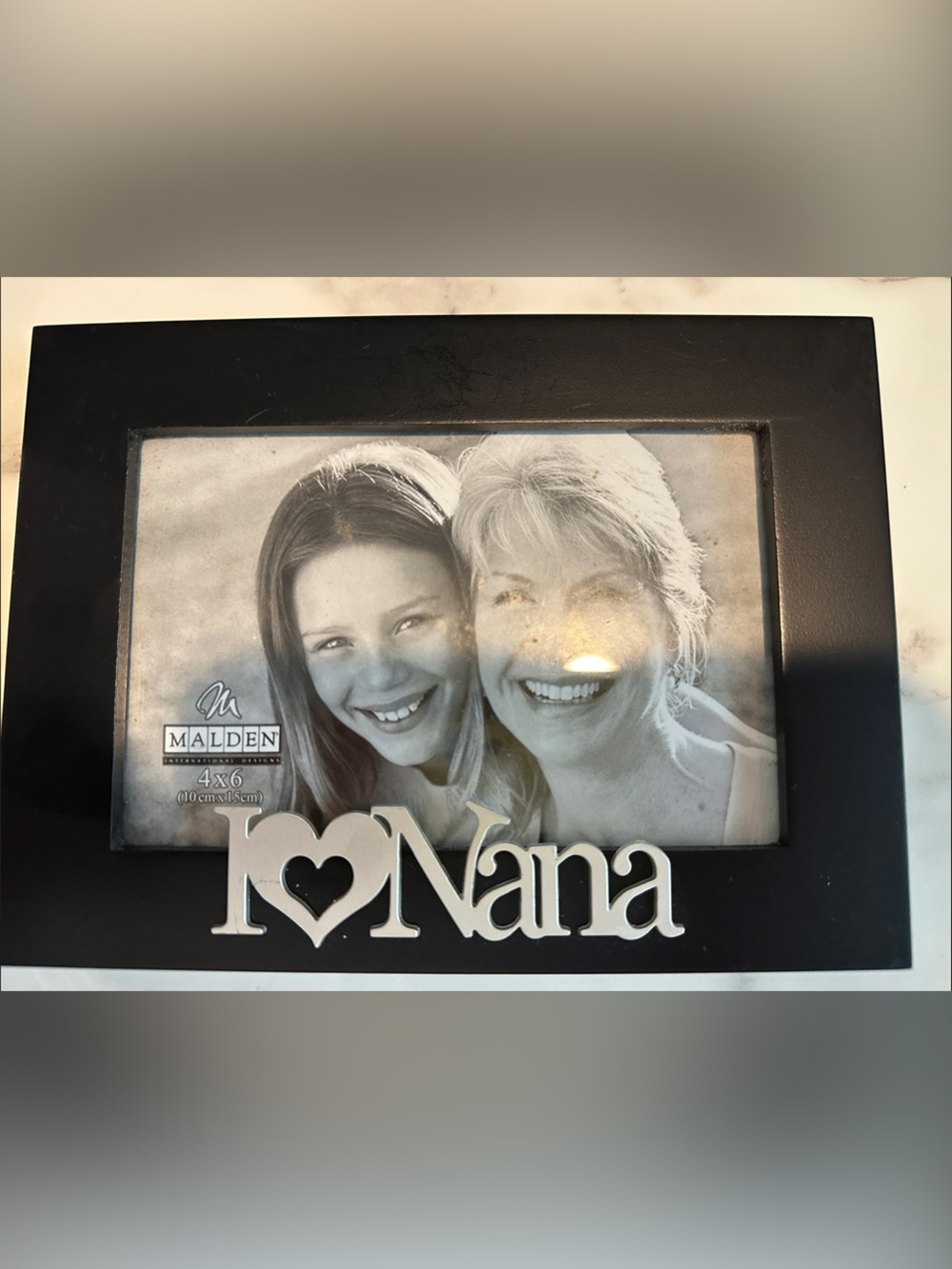 Malden Black Frame with 'I ♥ Nana' Silver Accent